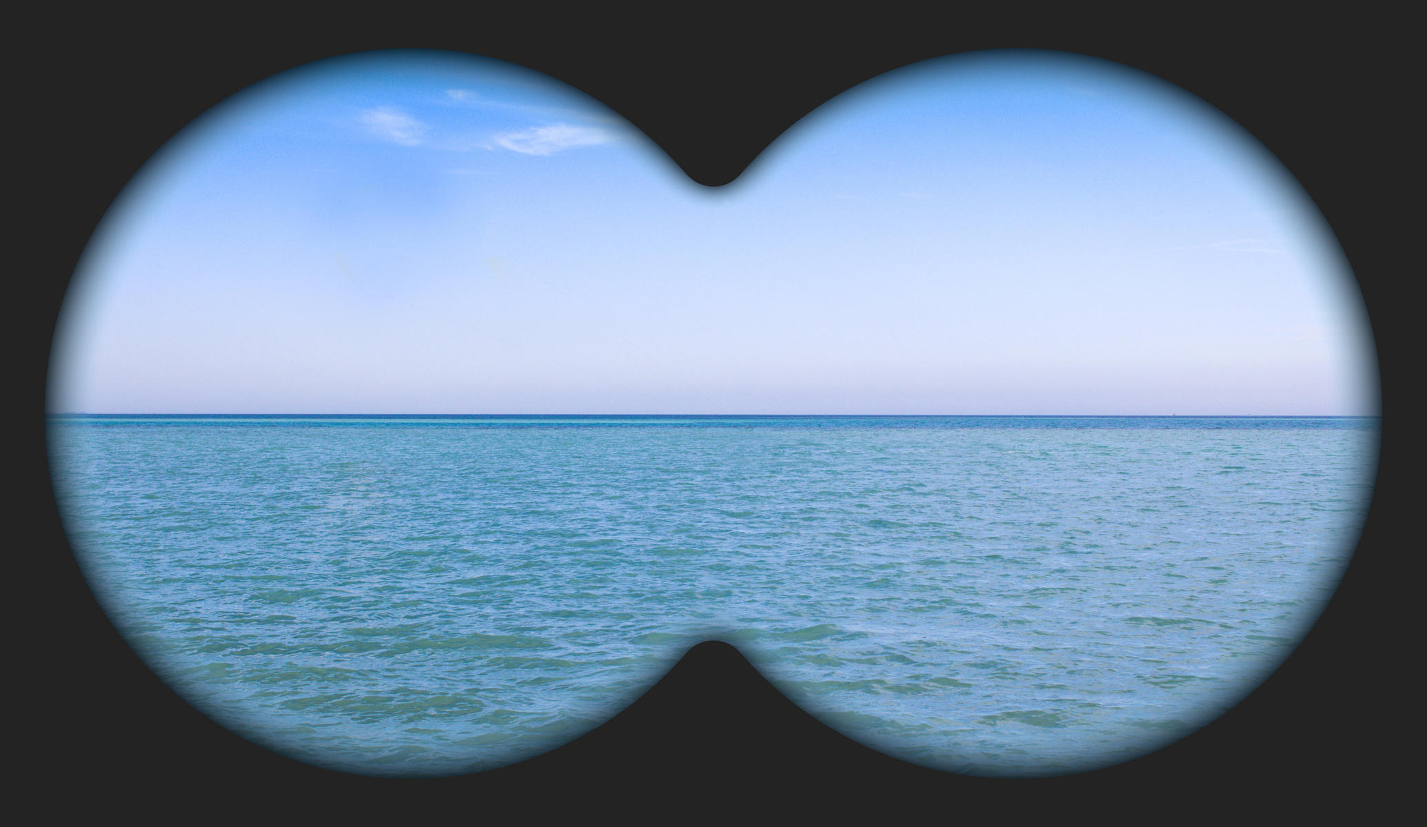 Sea view with binoculars.